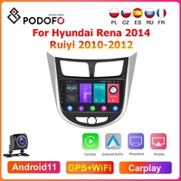 podofo 2din android car radio multimedia player for hyundai solari 2014 ruiyi 2010 2012 carplay autoradio gps navigation hifi