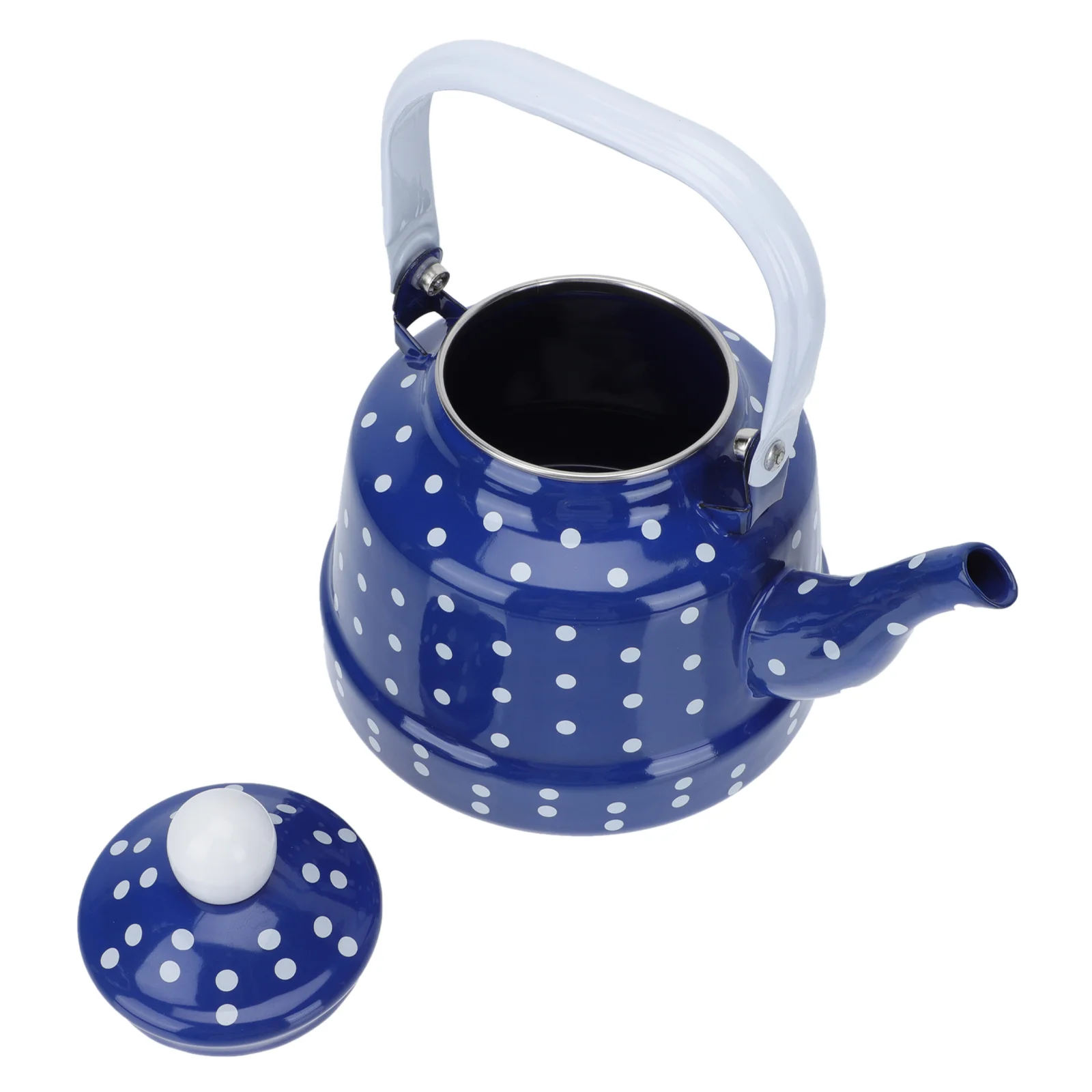 

Kettle Tea Teapot Pot Water Enamel Coffee Ceramic Boiling Whistling Kettles Stovetop Vintage Porcelainenameled Pour Dot Polka