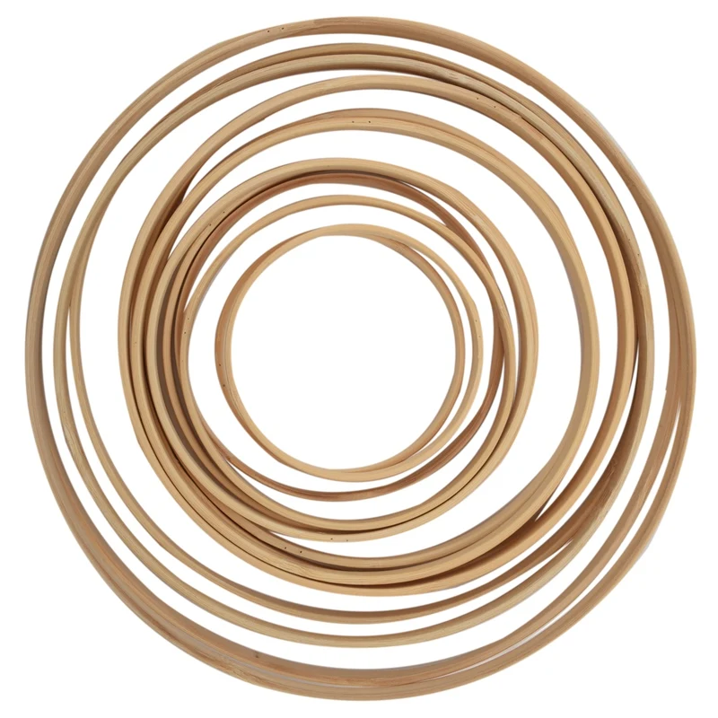 

Promotion! Bamboo Floral Hoop Wreath Wooden Macrame Bamboo Rings For DIY Dream Catcher,Wedding Wreath Decor And Wall Hanging Cra