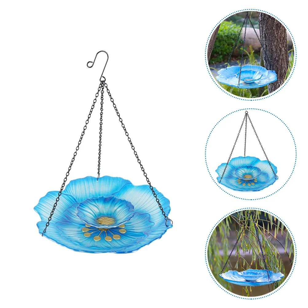 

Garden Hanging Decor Parrot Hanging Feeder Flower Design Bird Feeder Bird Food Container Flower Modeling Adorn for Bird Feeding