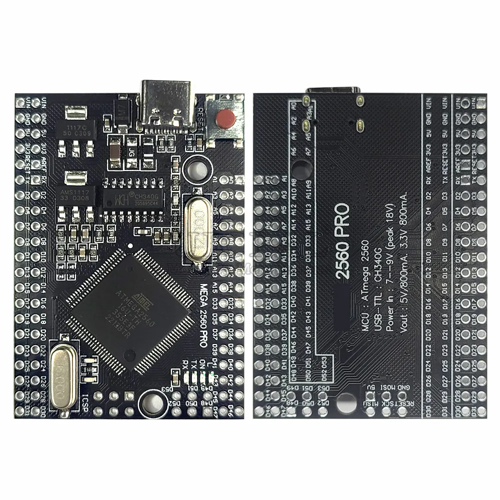 Макетная плата Mega2560 Pro, модуль ATmega2560 16AU USB CH340G TYPE-C 256KB 38x55 мм для Android