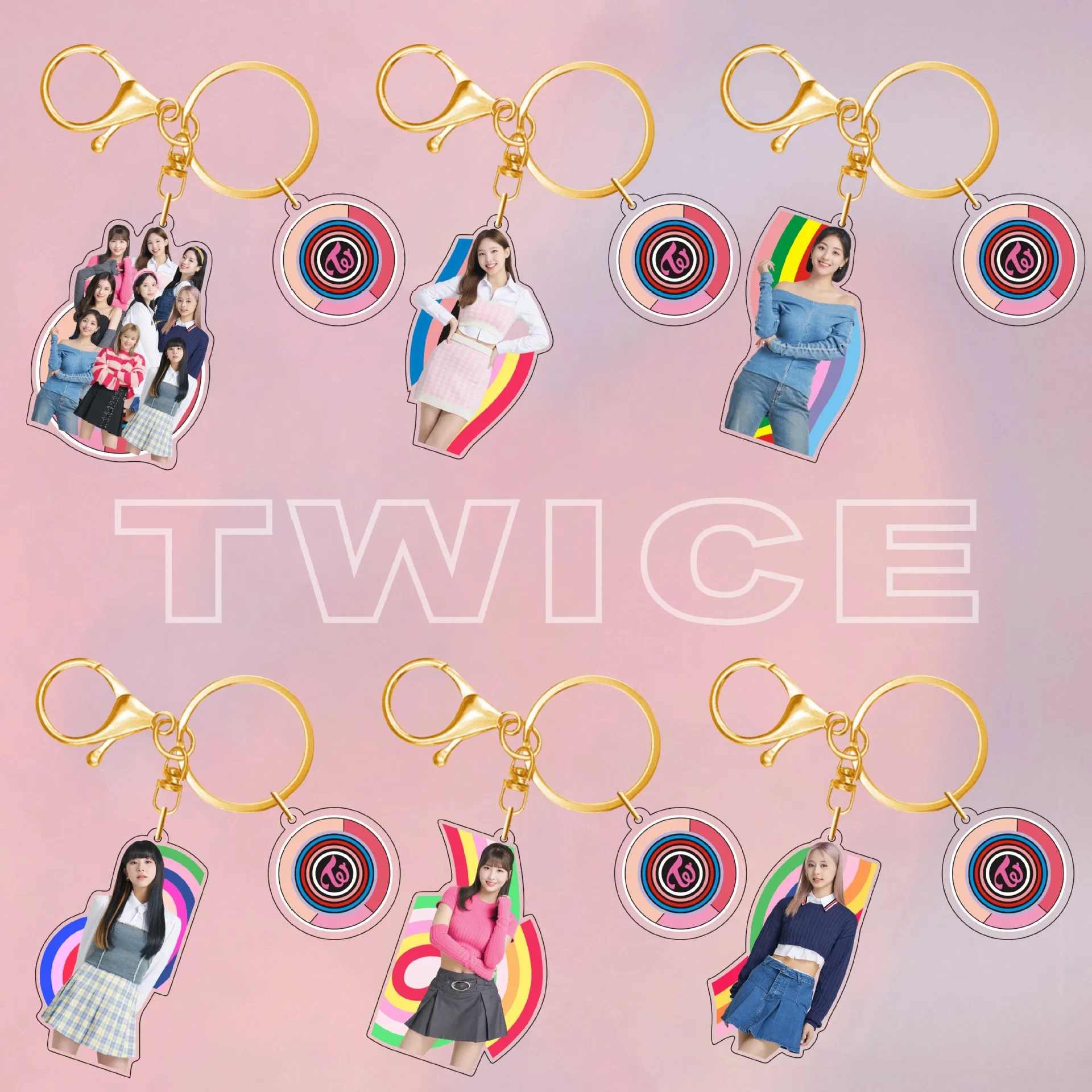 

Kpop Idol Acrylic Keychain TWICE New Key Chain Accessories Key Ring Pendant Keyring Gifts Fans Collection