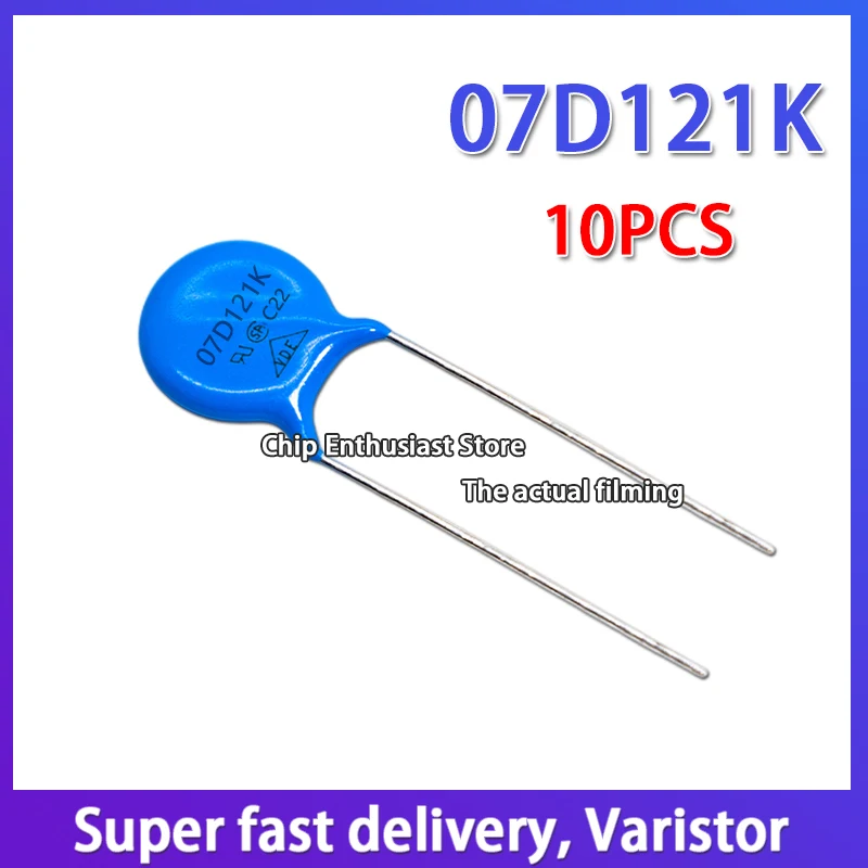 

10PCS Varistor 07D121K 121KD07 7D121K Diameter: 7MM 10% DIP-2 120V