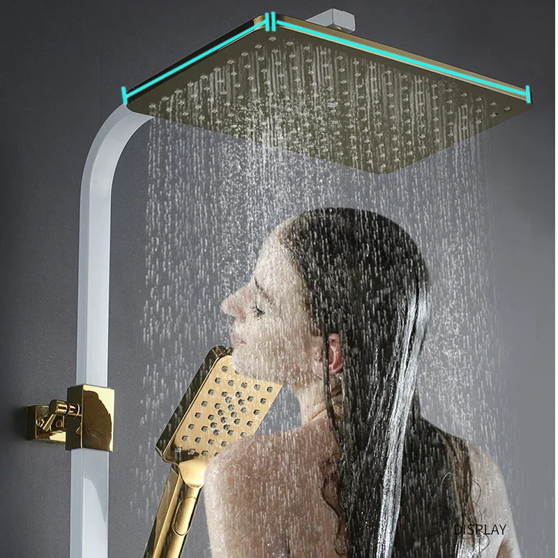 Цифровой душевой набор из белого золота качественный латунный смеситель для