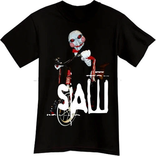 

Saw Jigsaw Horror Thriller Movie Black T-Shirt Tshirt Tee High Quality Casual Printing Tee Trend