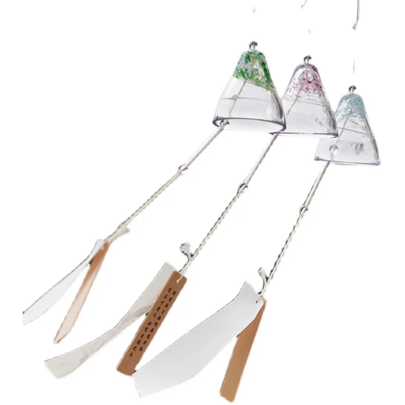Handmade Glass Campanula Bells Summer Ornaments for Girls Creative Bedroom Cherry Blossom Pendant Gift