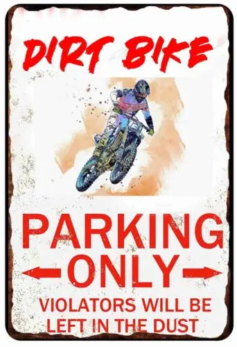 Жестяной знак 8x12 для парковки велосипеда от пыли остаются только повреждения