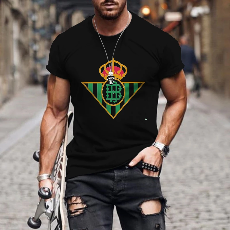 

Футболка Betis мужская с коротким рукавом, подчеркивающая индивидуальность, с 3D-принтом, топ оверсайз в стиле Харадзюку, с коротким рукавом, в ...