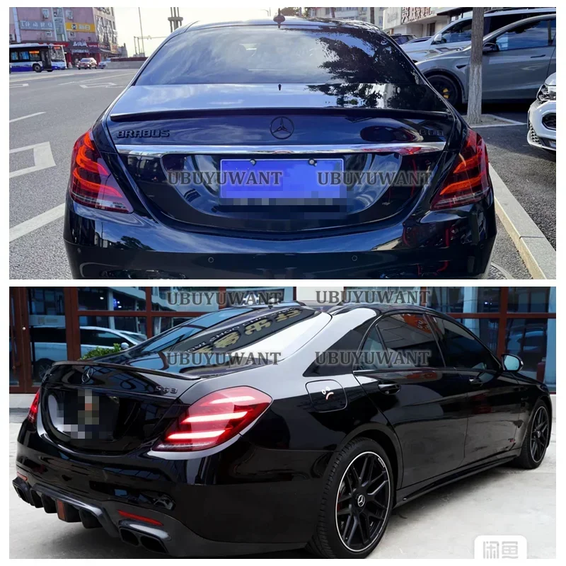 Для Mercedes S-class W222 4-дверный седан 2014 + S350 S400 S450 S500 S600 Abs яркий черный спойлер стильная