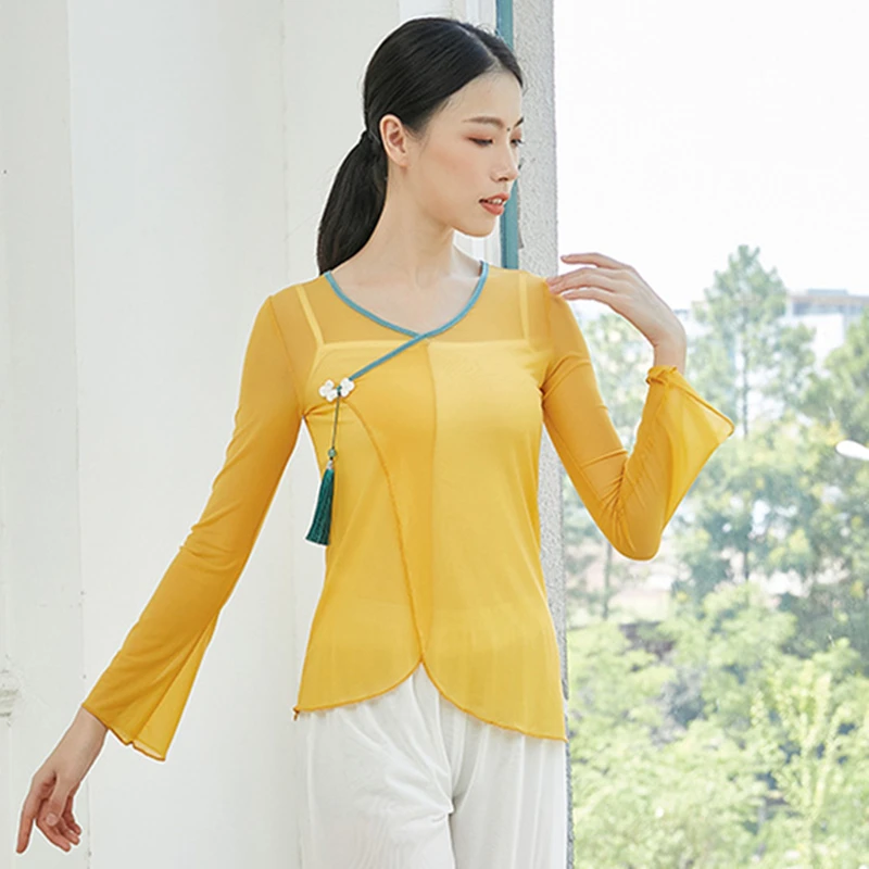 Топ для классических танцев Женский костюм с разрезом необычный подол