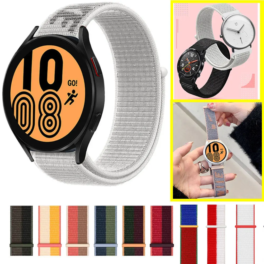 Band For Samsung Galaxy Watch 5/pro/4/Classic/46mm/42mm/active 2/Gear S3 Nylon 20mm/22mm Bracelet Huawei watch GT 2 3 pro strap