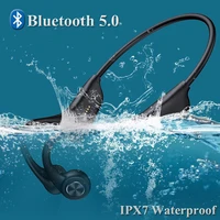 bone conduction headphone built in memory 16g ipx7 waterproof headset mp3 music player with microphone support handsfree
