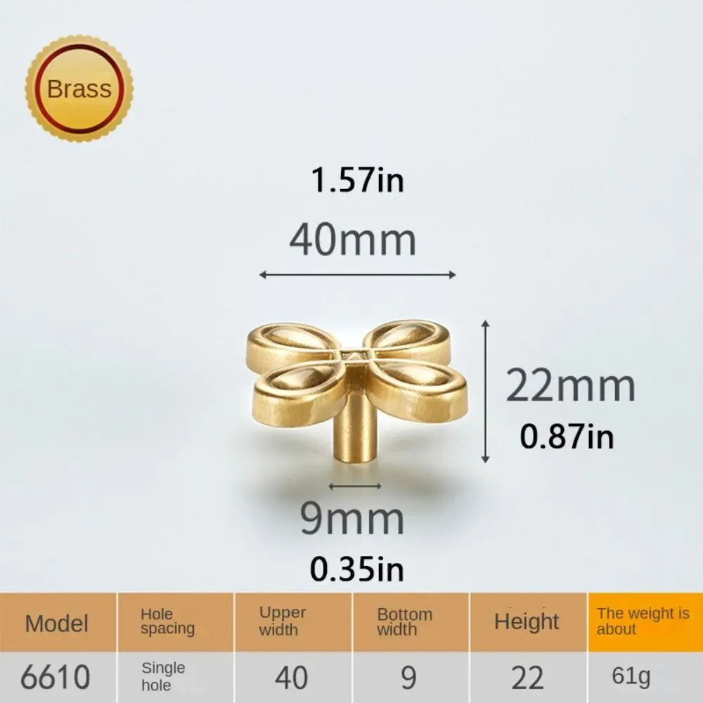 Латунные дверные ручки медное уплотнение глазурь в форме цветка выдвижной ящик