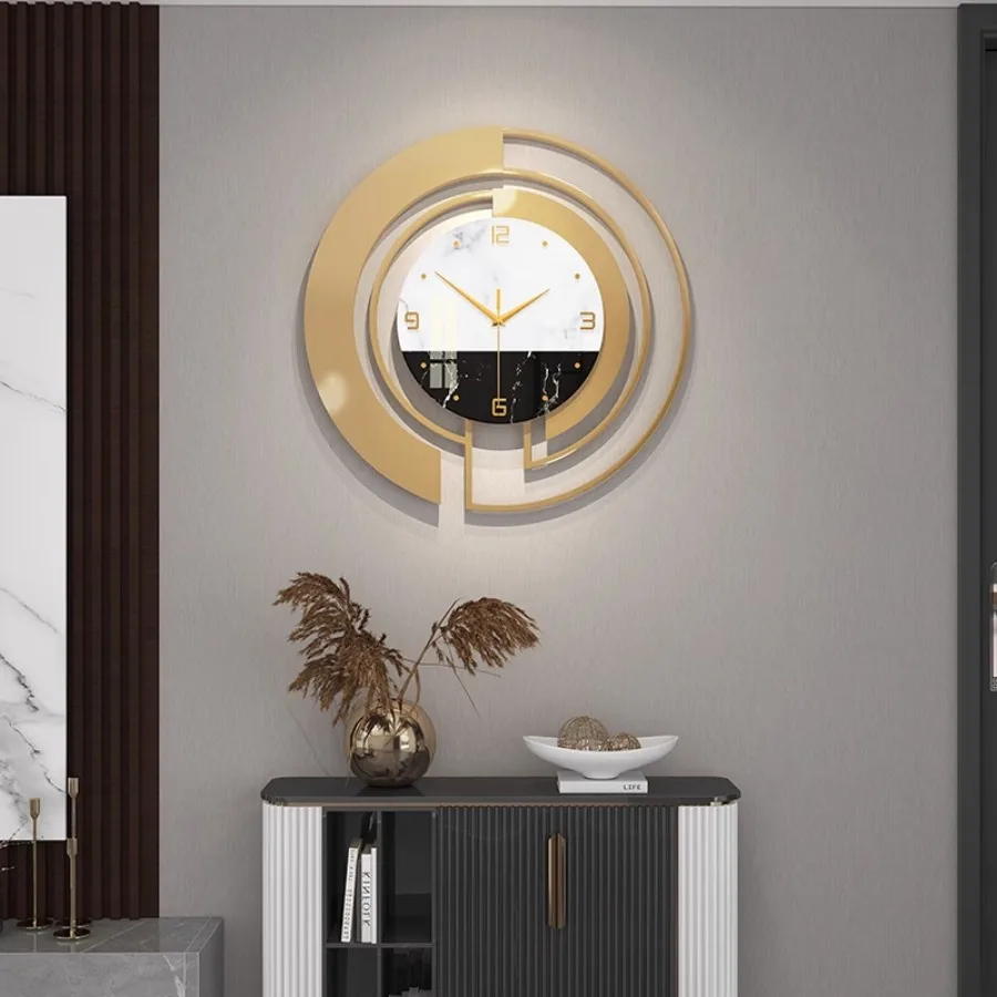 

Gift Living Room Wall Clock Decoration Hand Round Home Wall Clock Pieces Number Art Gold White Unique Nordic Relojes Home Decor