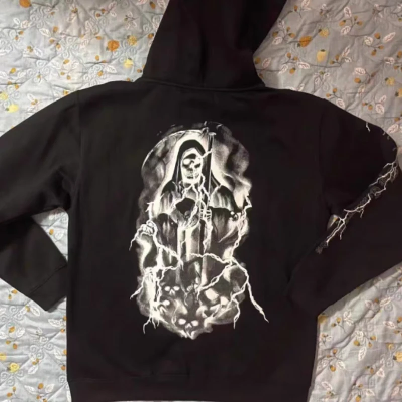 Новая Толстовка с принтом месть скелет дракон свитшот Высококачественная
