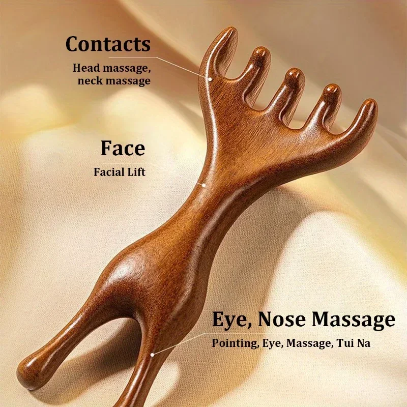 Расческа с шестью когтями и Рогами двойного назначения массажная для глаз