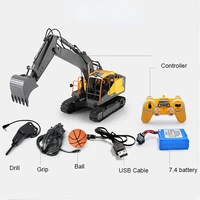 2 4g 3in1 alloy rc excavator 116 alloy 17ch big rc trucks simulation excavator remote control 3 type engineer vehicle toy e568