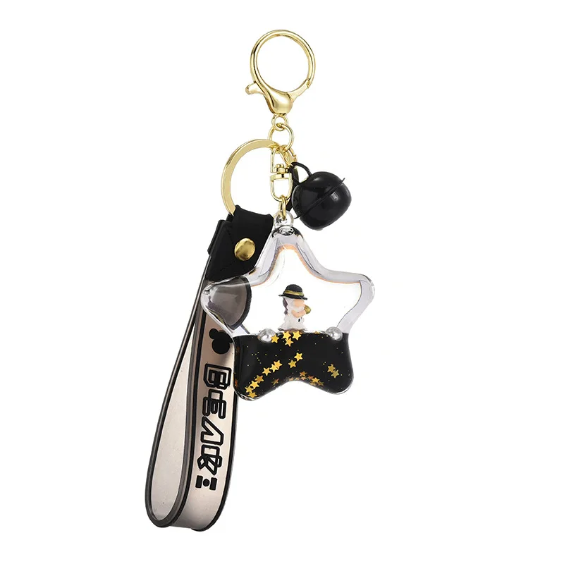 Мультяшный черный чай с молоком милая девушка плавающий жидкий брелок для сумки