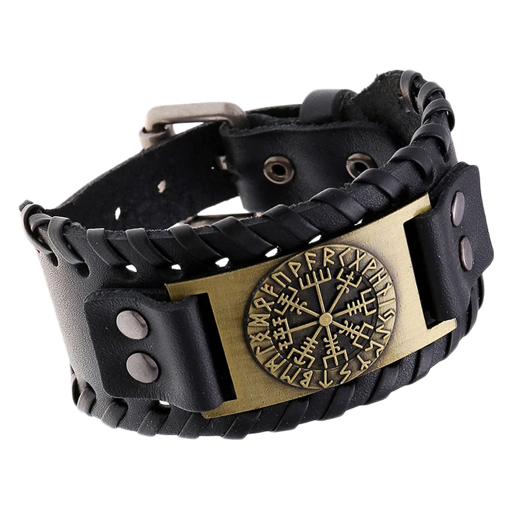 

Punk PU Cuff Bracelet Wristlet Strap Gothic Pirate Bracelet Steam Punk Gifts Men Men’s Bracelet