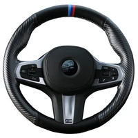 fit for bmw 3 series m3 f30 g20 car steering wheel braid cover needles and thread artificial leather auto accessories