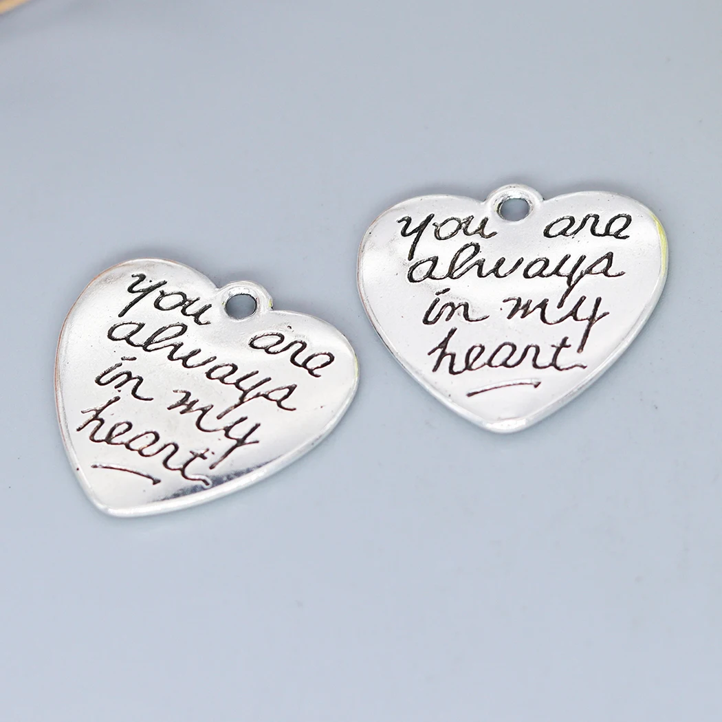

10 шт., двусторонние Подвески «You Are Always In My Heart»