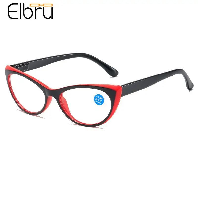 

Elbru +1+1.5+2+2.5+3+3.5+4 Cateye Reading Glasses Women Ladies Anti Blue Light Presbyopia Glasses Unisex Cat Eye Read Eyeglasses