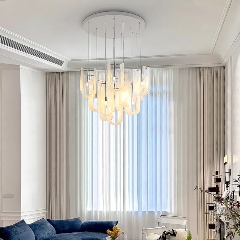 Фото Итальянские роскошные подвесные светодиодные светильники из стекла Cloud Glass для гостиной, виллы, ресторана, спальни, отеля, элитная люстра, декоративное освещение для дома №3