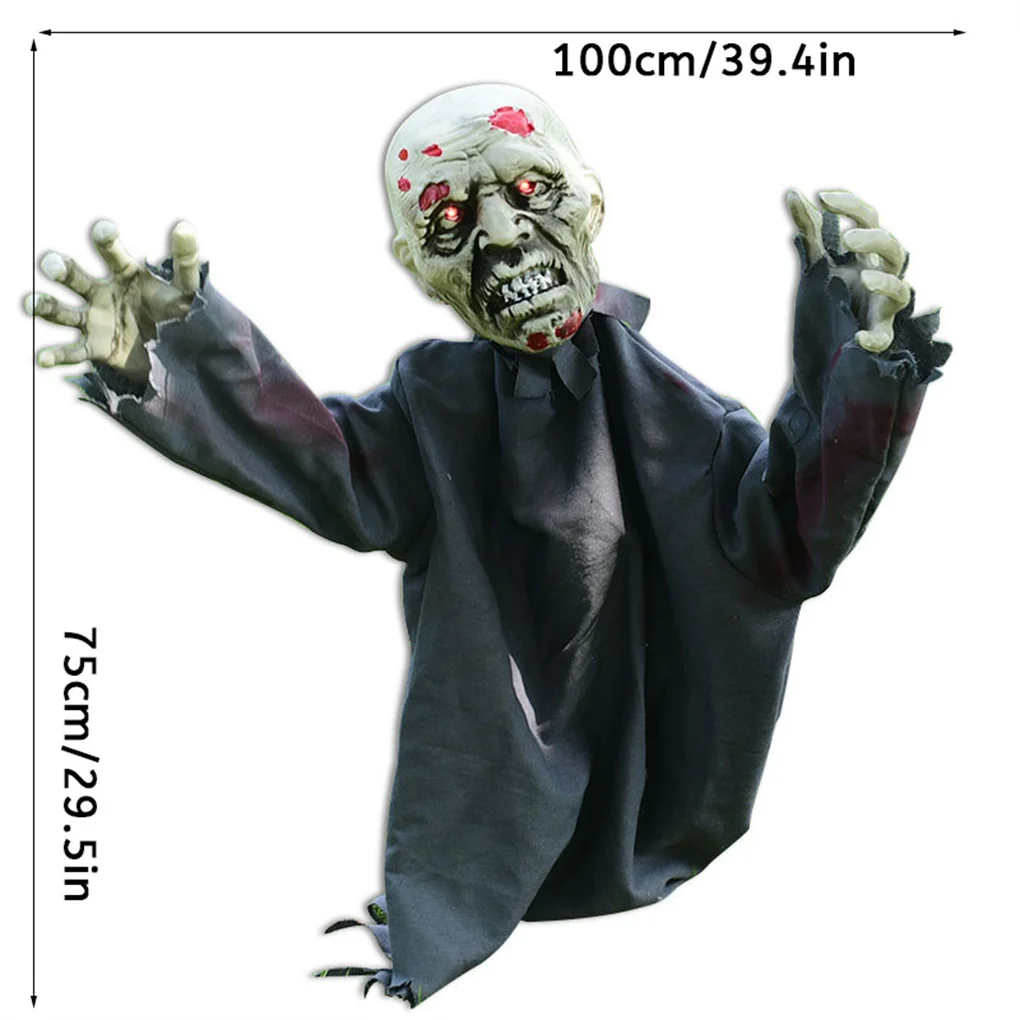 

Украшение для сада на Хэллоуин, страшное украшение со звуковой активацией, украшение для улицы, двора, крыльца, белый цвет