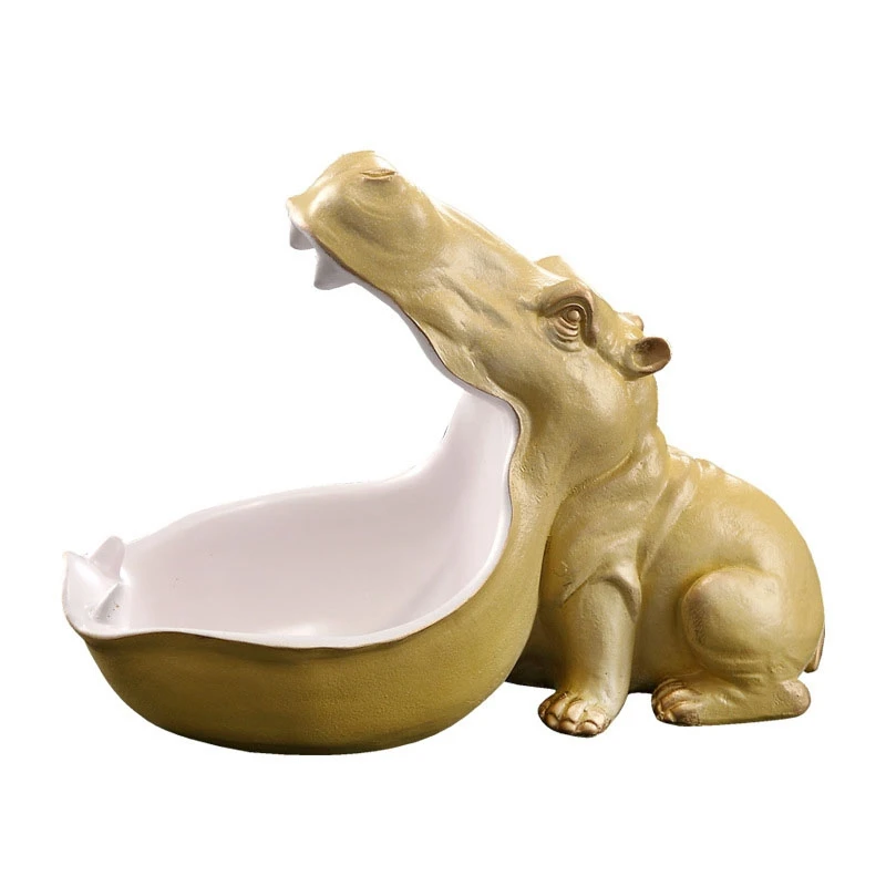 

Статуя гиппопотама из смолы, статуэтка гиппопотама, статуэтка, контейнер для конфет, украшение для дома и стола