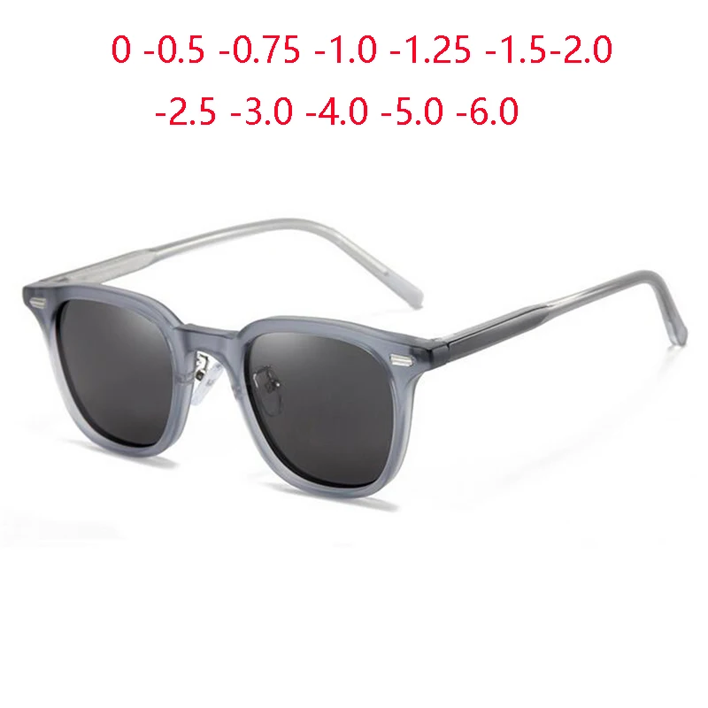 

Matte Gray Frame Women Polarized Men Sunglasses For Nearsighted Spectacles Anti-glare UV400 Myopia Eyewear 0 -0.5 -0.75 To -6.0