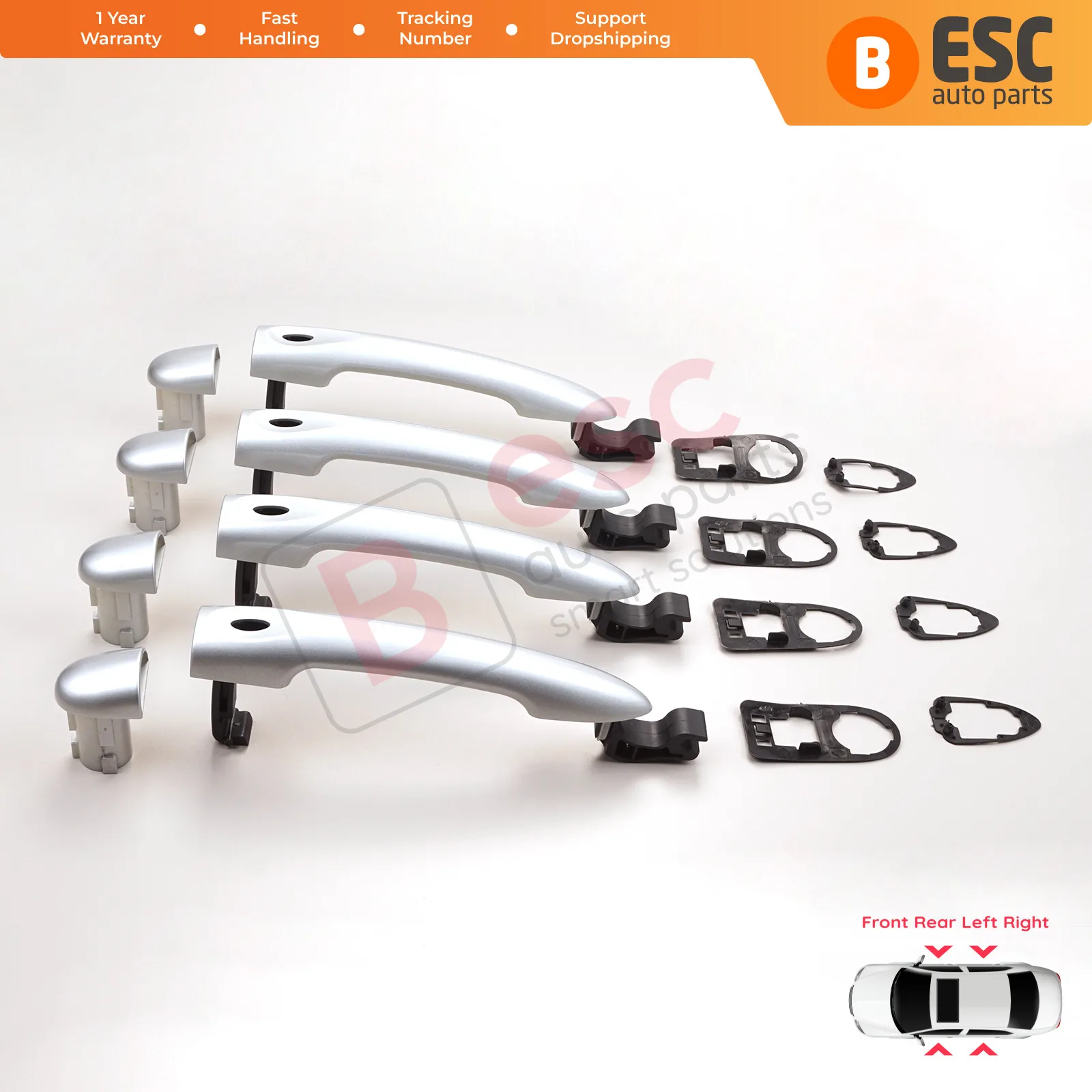 

EDP1168-1 4 Piece Exterior Door Handle With Sensor Chrome Color 806B08422R For Renault Fluence Megane 3 Clio 4 Scenic 3 Captur 1