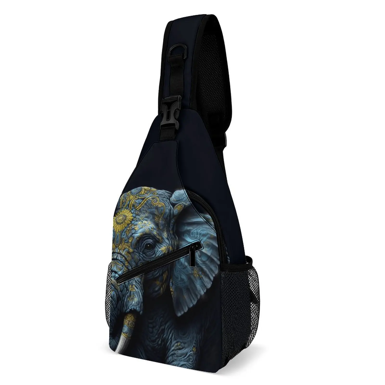 

Elephant Shoulder Bags Zombie-portraits Kawaii Chest Bag Men Bicycle Fishing Sling Bag Business Print Small Bags
