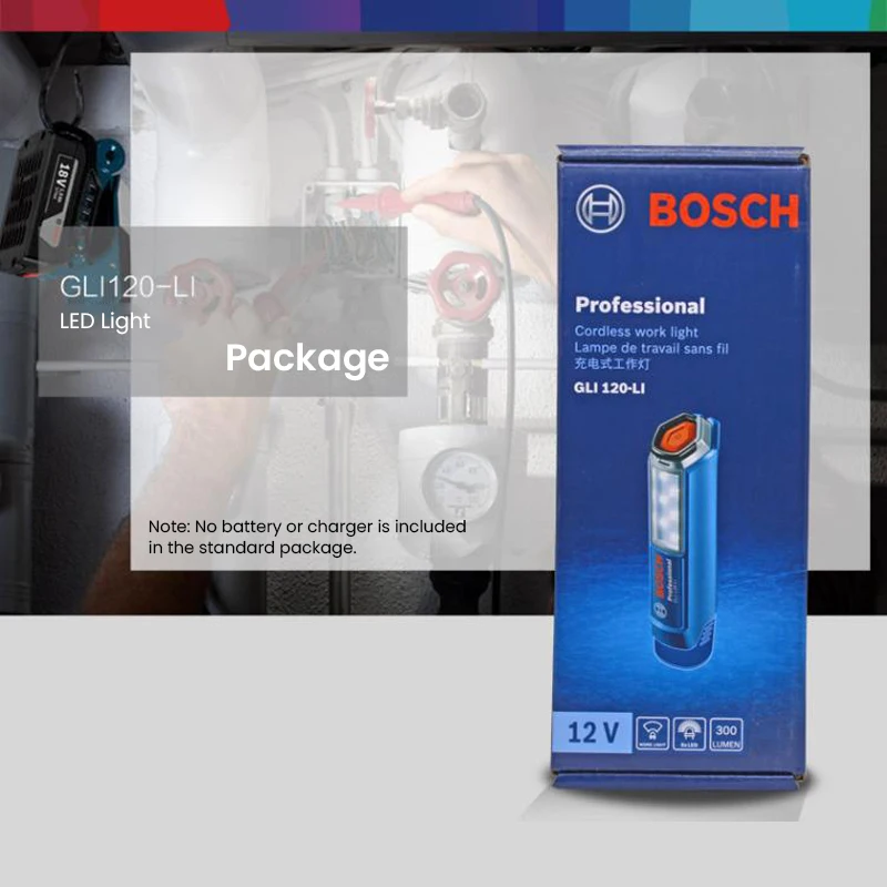 Рабочий рабочий мини-фонарик Bosch с литий-ионным аккумулятором на 12 В