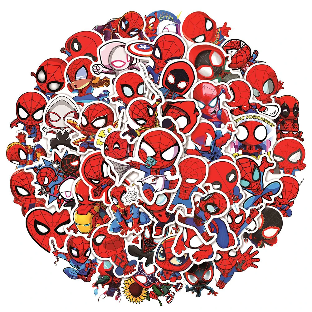 

10/30/50PCS Disney Movie Spiderman Anime Stickers for Kids DIY Decals Waterproof Graffiti Motorcycle Skateboard Laptop Sticker