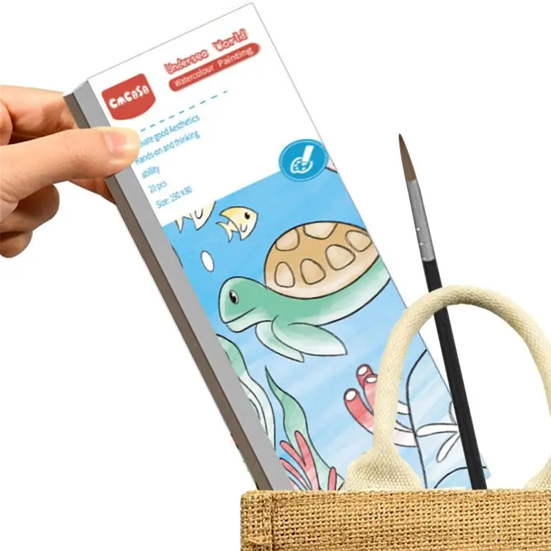 

Книжки-раскраски для детей Sea World Fariylands, книжки-раскраски с кисточкой для детей, первый подарок для мальчиков и девочек