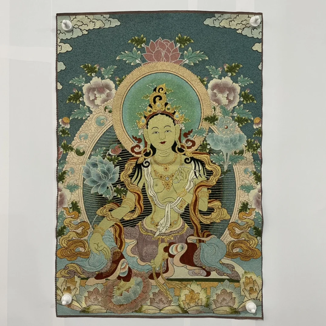 

Thangka Embroidered white tara size: 60X90CM