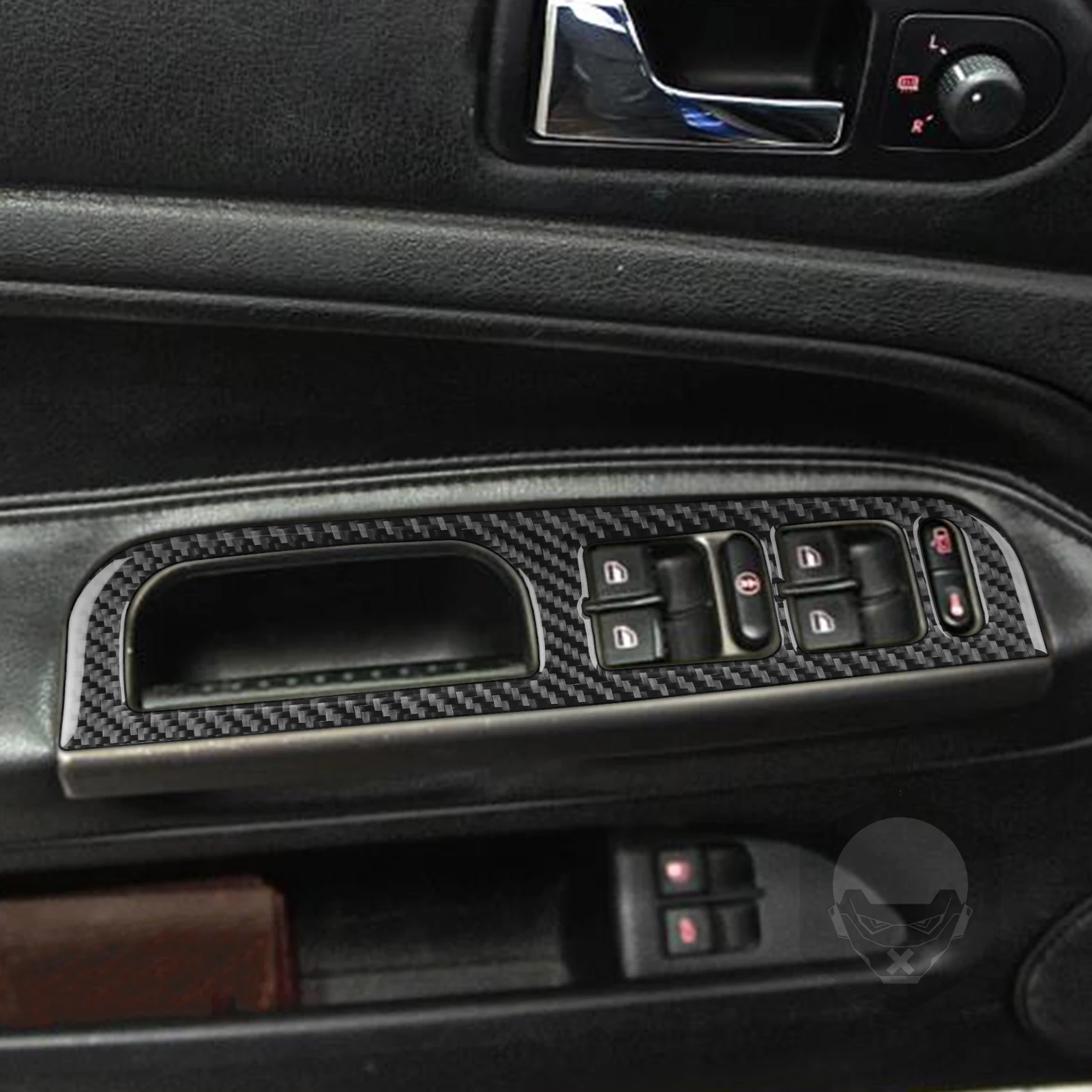 Фото Для Volkswagen Passat B5 2001-2005, стеклоподъемник из углеродного волокна с переключением передач, воздуховыпускная панель, набор аксессуаров для салона автомобиля, наклейка №3