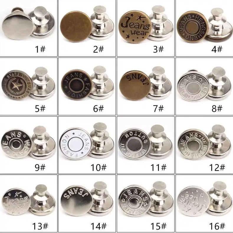 10 шт. съемные металлические пуговицы без гвоздей |