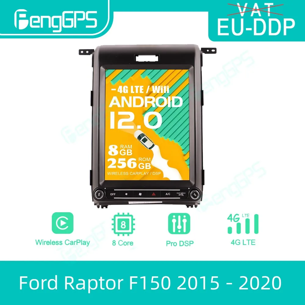 

For Ford Raptor F150 2015 - 2020 ​Android Car Radio Stereo Autoradio 2 Din Tesla Style Multimedia Player GPS Navi Unit Screen