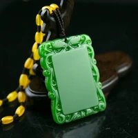 natural green hand carved pingan brand jade pendant fashion boutique jewelry mens and womens pingan brand necklace