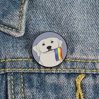 cute lbgt pride dog pin custom brooches shirt lapel teacher tote bag backpacks badge cartoon gift brooches pins for women