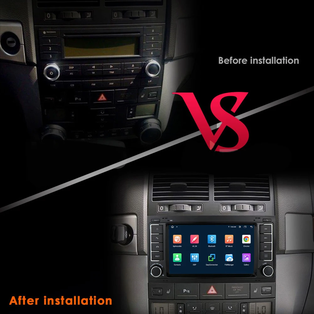 7-дюймовое радио 2 Din Android автомобильное мультимедиа с GPS для VW/Volkswagen/Touareg/Transporter T5 Multivan Naviagtion Stereo Carplay on
