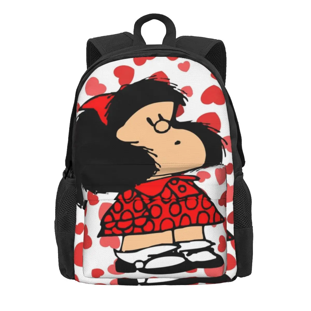 Mafalda-Mochila a cuadros de Anime para mujer, bolso escolar de tendencia 3D...