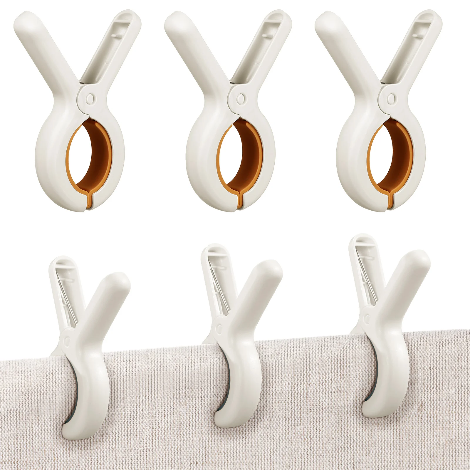 

6pcs Windproof Laundry Clips Beach Towel Clips Heavy Duty Quilts Sheets Clips Outdoor Clothespins