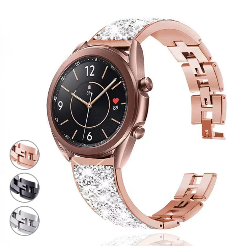 Алмазный металлический ремешок для Samsung Galaxy watch 6 5 4 3 Active 2 Huawei GT2/3 pro женский