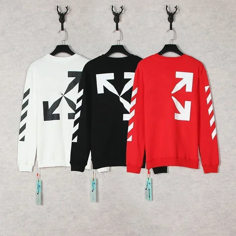 

2023 New all-match spring and autumn hooded sweater print graffiti arrow women's long-sleeved loose men's coat trend