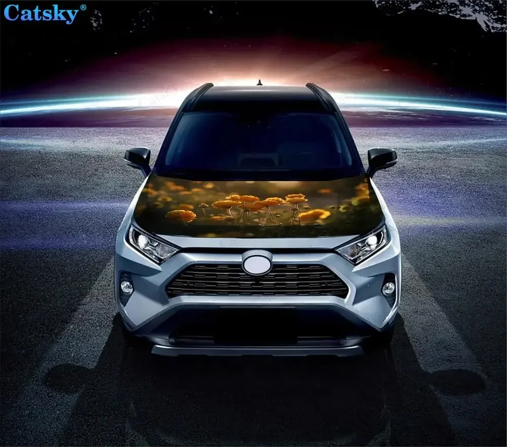 Виниловые стикеры на капот автомобиля виниловая пленка с изображением диких