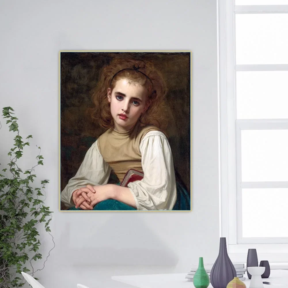 Hugues Merle &quotМолода красота&quot Холст Картина маслом Эстетика Печать Плакат