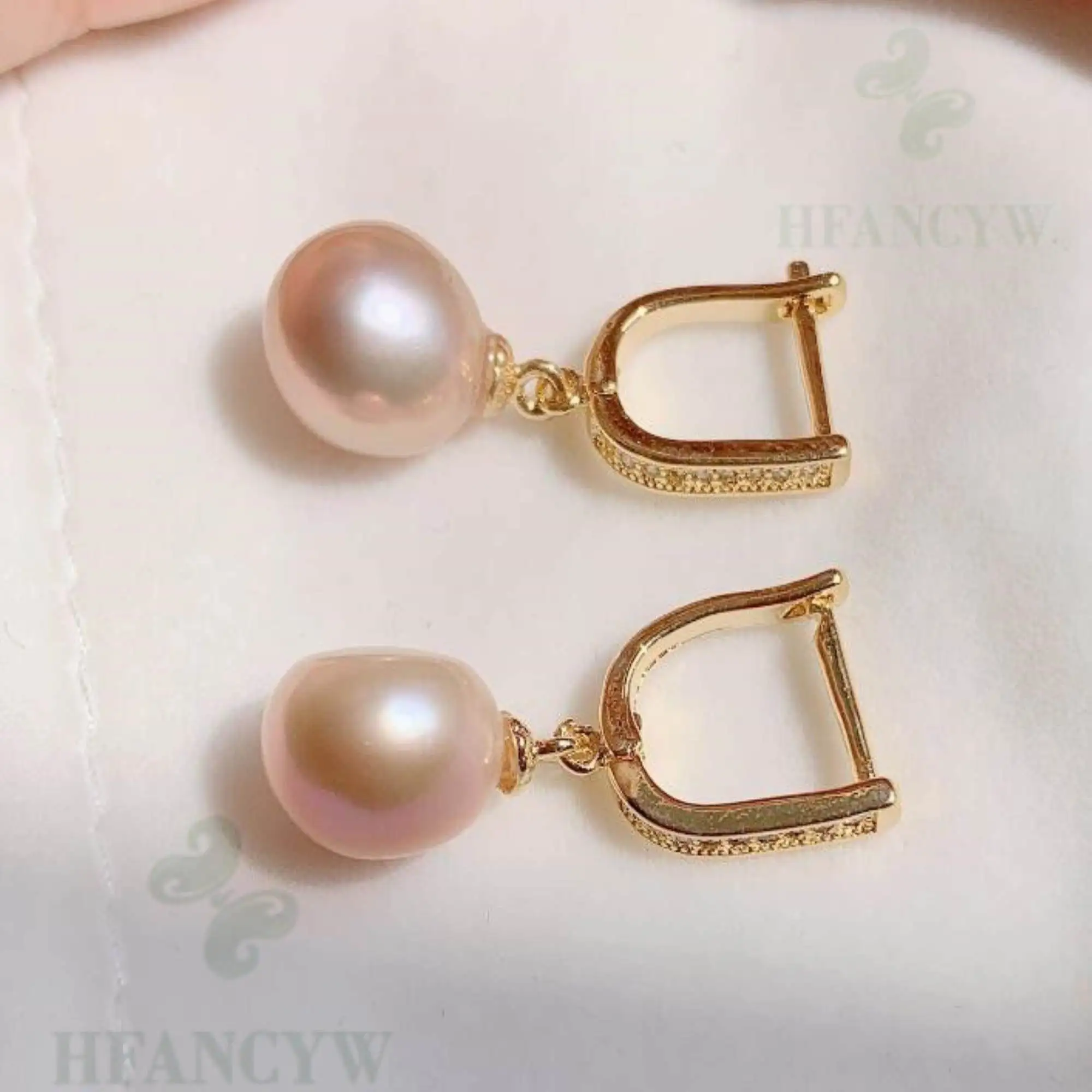 

Fashion Pink Drops Baroque Pearl Earring 18k Zircon Hook Earrings Accessories Christmas Lucky CARNIVAL Thanksgiving FOOL'S DAY