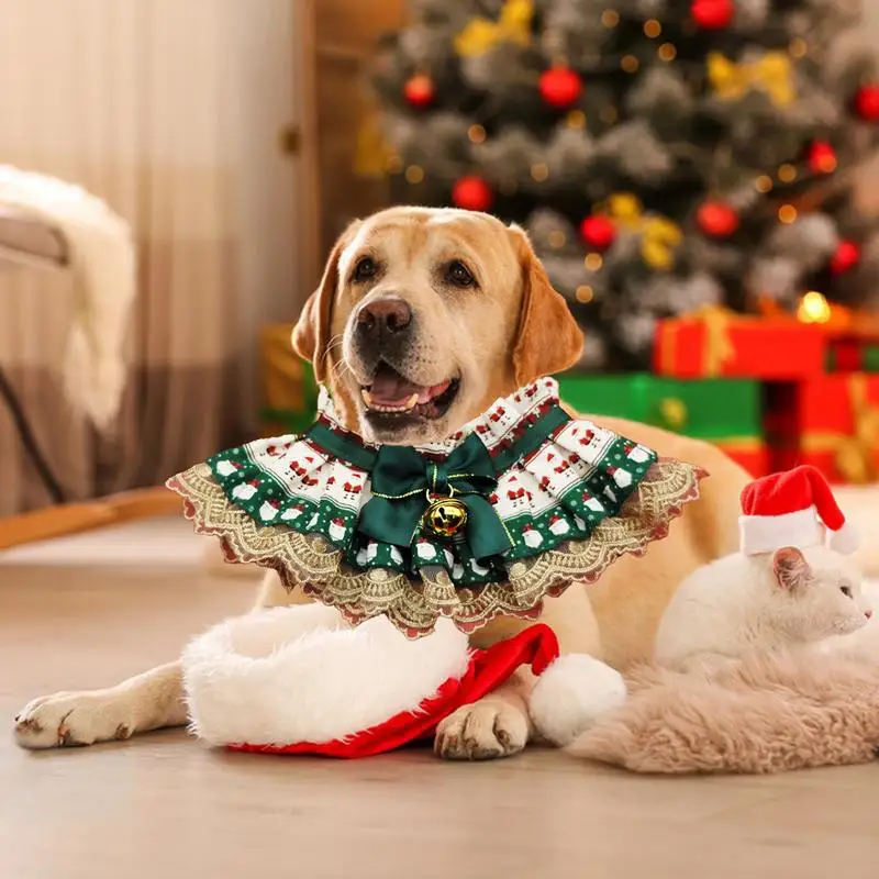 Рождественский нагрудник для домашних животных мягкие регулируемые банданы